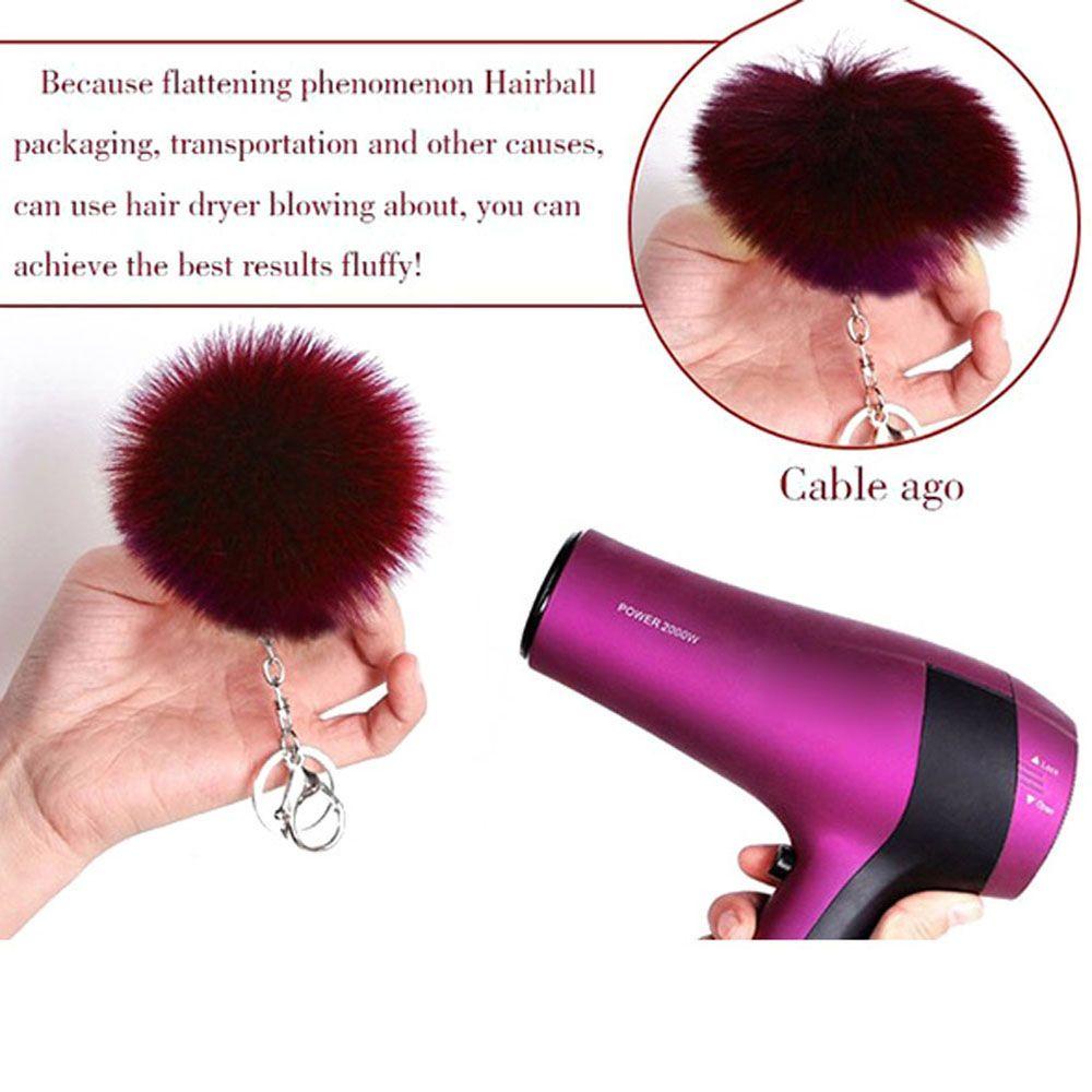 LANFY Móc Khóa Banh Lông Xù Thời Trang