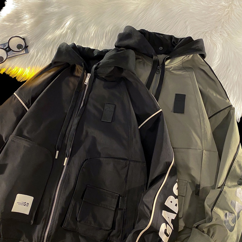 Áo Khoác Có Mũ Phối Nhiều Túi Thời Trang Cá Tính Cho Nam