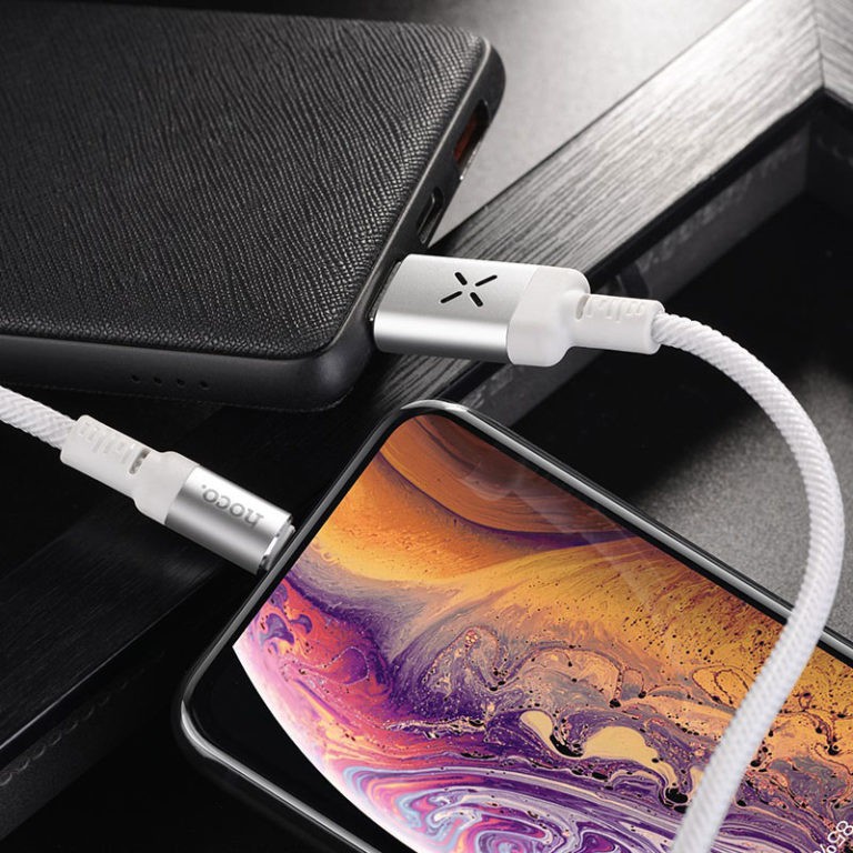 COMBO cáp sạc Hoco U63 Lightning sạc nhanh 2.4A dây dài 120cm bọc dù đèn phát sáng màu sắc