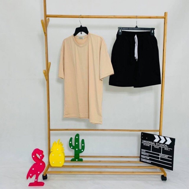 áo thun tay lỡ màu hồng dâu nam &amp; nữ FOME RỘNG có chọn size, chất thun xịn 1xal-00