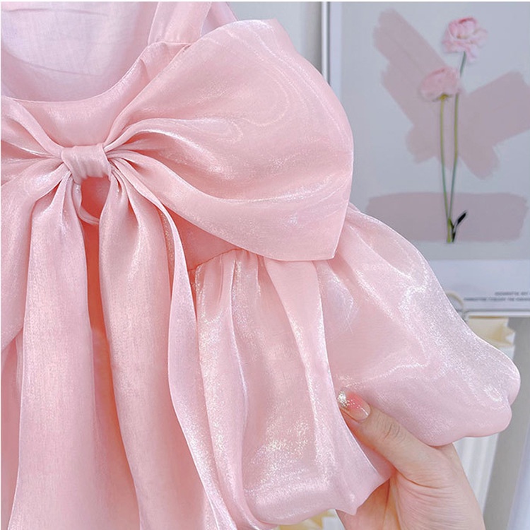 Áo Vest Trẻ Em Nơ 3D Mới 2022 Cô Gái Organza Ngọt Ngào Hàng Đầu