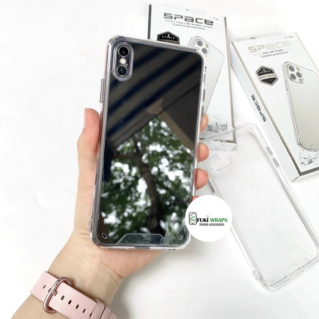 Ốp trong  lưng bóng cứng viền dẻo Không Ố Vàng 12PROMAX | 11 PROMAX | X | XSMAX |  IP11 - FukiShop