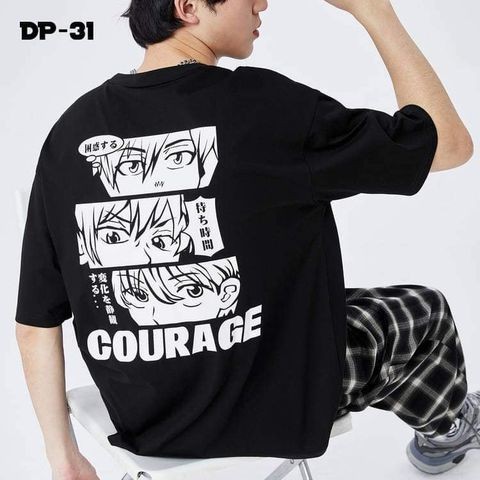 Áo Thun Nam Nữ Tay Lỡ Unisex Oversize Áo phông Form Rộng Basic Tee Hình Đôi Mắt Courage