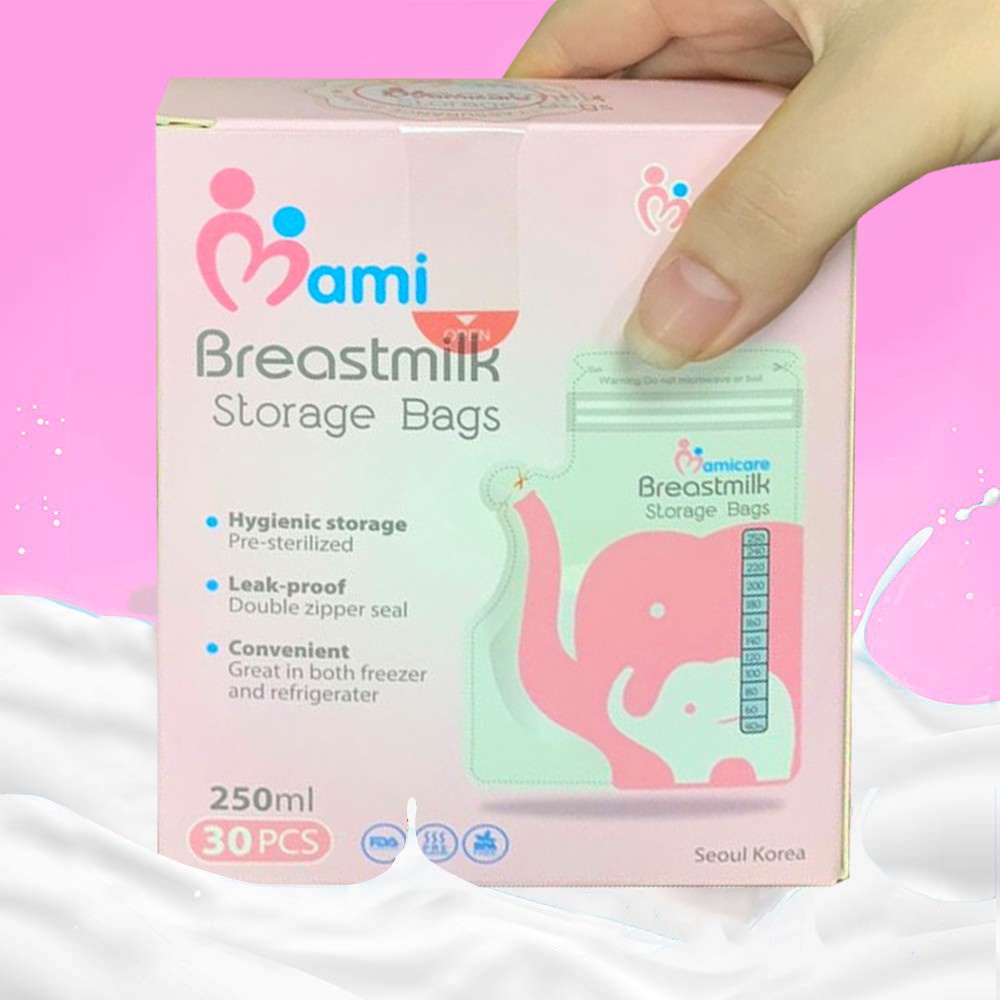 Túi trữ sữa MamiCare 250ml, Kichilachi  (TẶNG 1 Bút dạ ghi thông tin) chất liệu an toàn, vòi rót tiện dụng - Soleil Home