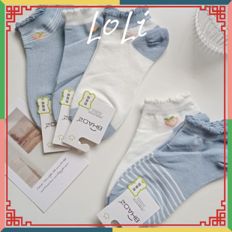 Tất Vớ Nữ Cổ Ngắn In Hình Dễ Thương Phong Cách Hàn Quốc Cho Nữ (TN035)