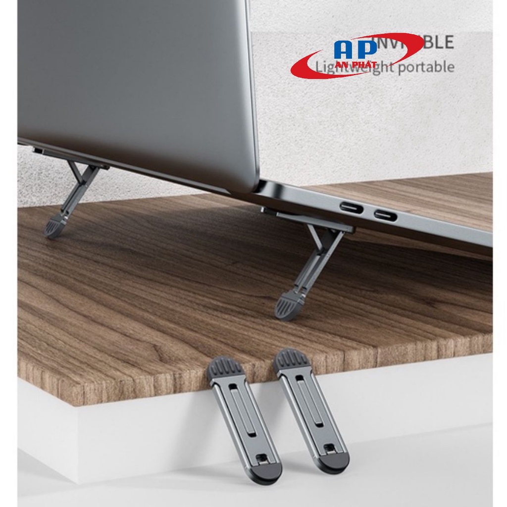 T03 Mini - Giá Đỡ dán LAPTOP, MACBOOK, IPAD, Điện Thoại gấp gọn bằng nhôm đế tản nhiệt, kệ để, chân đế cho laptop ANPHAT