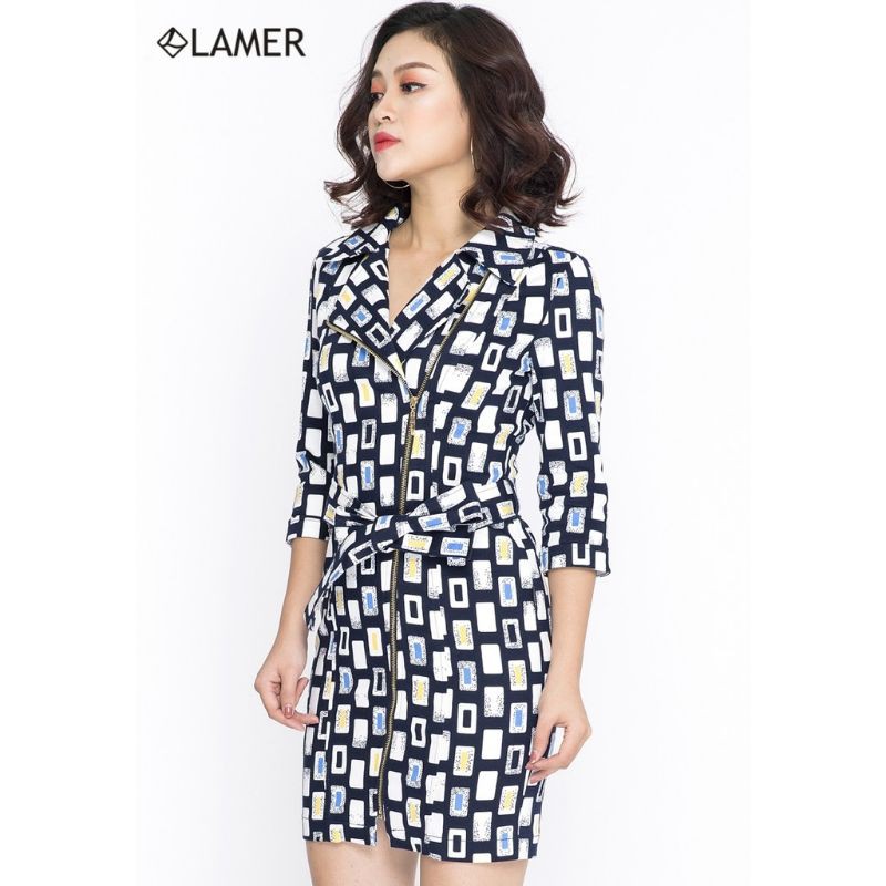Thanh lý Đầm Ôm, Cổ Vest Đai Eo Lamer Fashion size L mới 100%