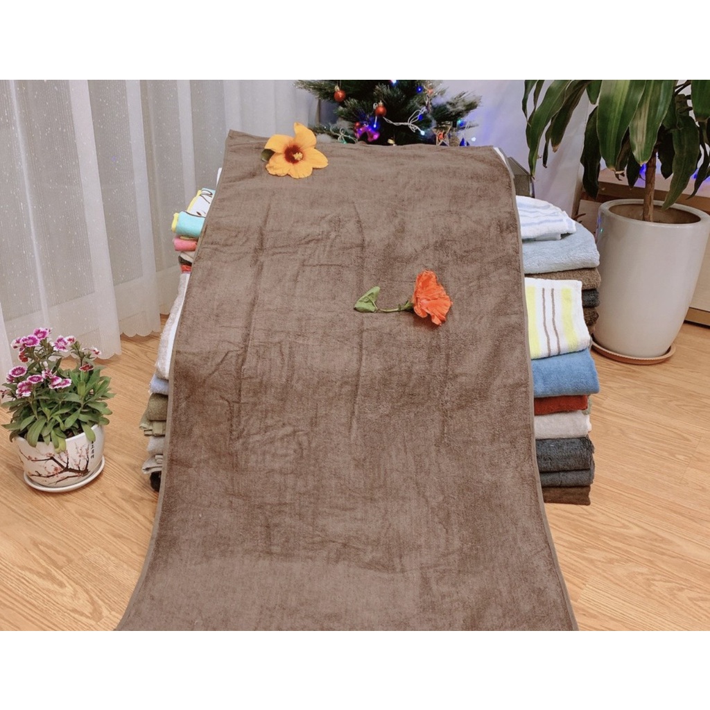 Khăn gội đầu cotton Organic 35x80cm (+-5cm) xuất Nhật, 85-100g