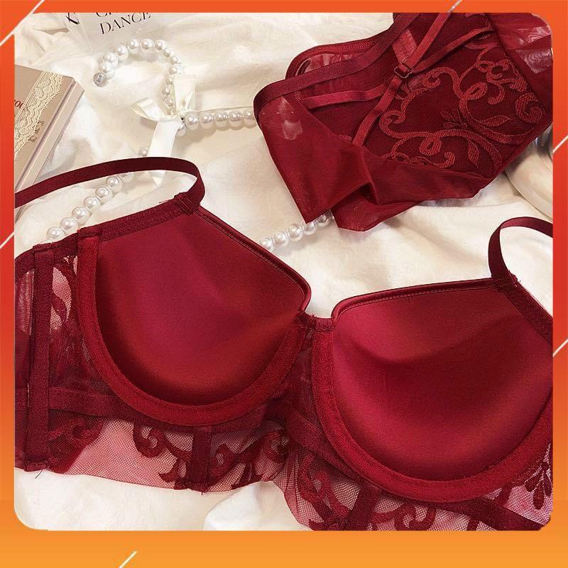 Set bộ đồ lót nữ Vick siêu cấp áo có gọng cup ngang, chất liệu ren họa tiết hoa, có đệm mút. Mã B21245