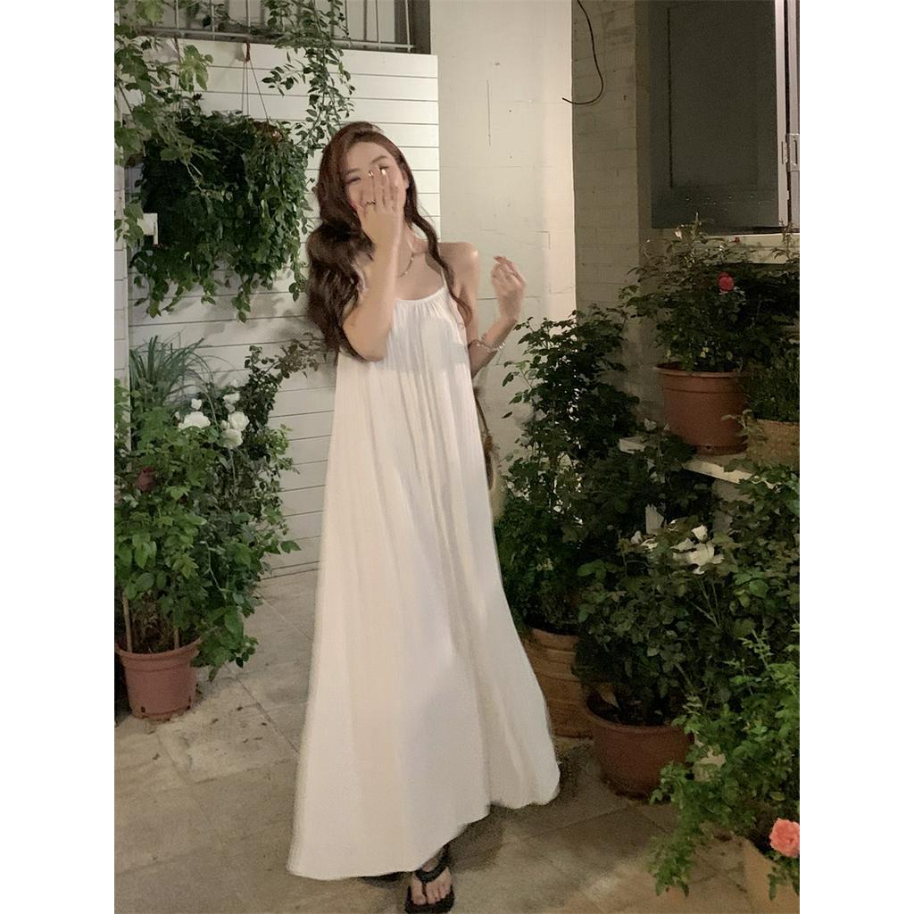 Đầm Dây Mỏng Dáng Dài Phong Cách Retro Pháp Quý Phái 63697