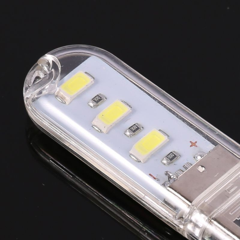 Đèn Led 3 Bóng Ánh Sáng Trắng Hình Ổ Đĩa Chữ U Có Cổng Sạc Usb Ốp