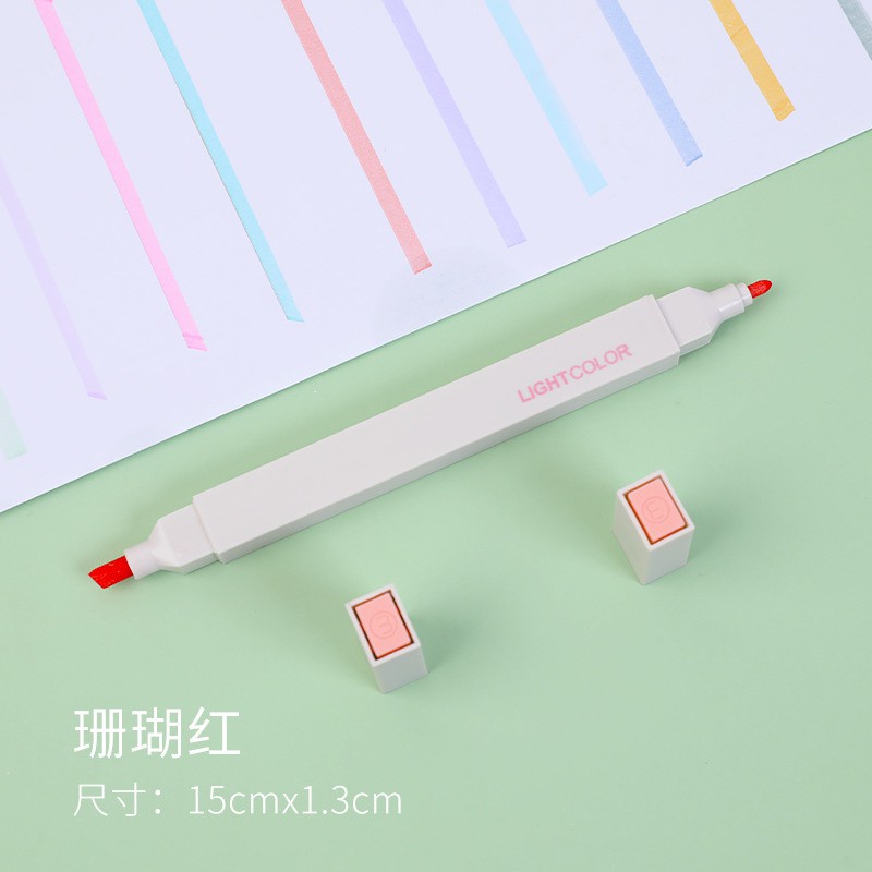 Bút highlight pastel 2 đầu bút đánh dấu gam xinh xắn ( mỗi hộp với 6 màu khác nhau, như 6 trái tim in trên bao bì)