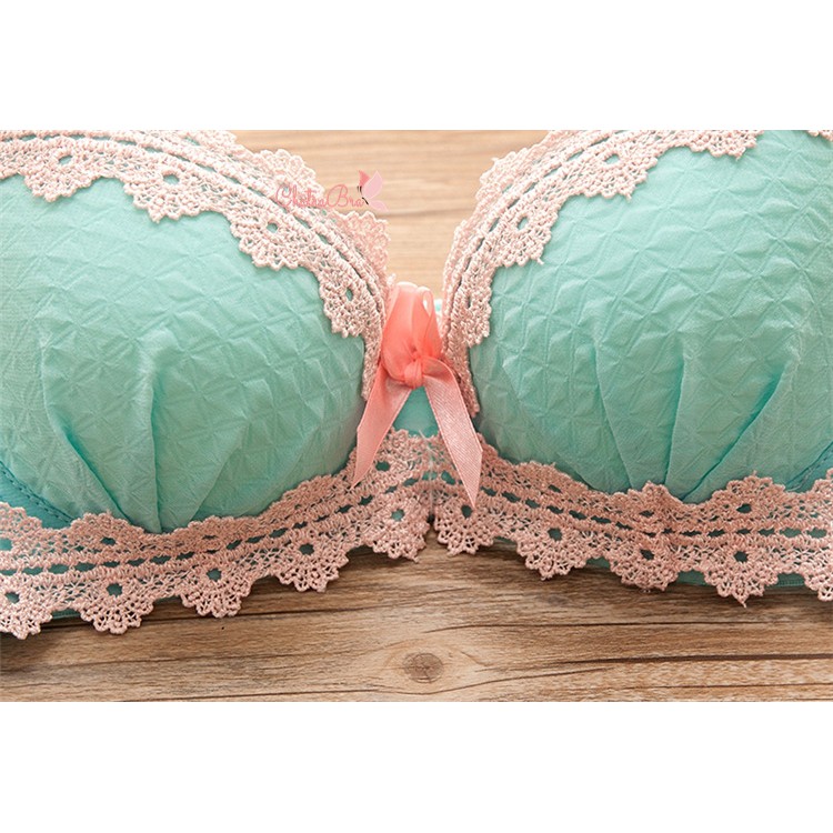 Set bộ đồ lót nữ đẹp cotton có gọng mút vừa viền ren thêu | BigBuy360 - bigbuy360.vn