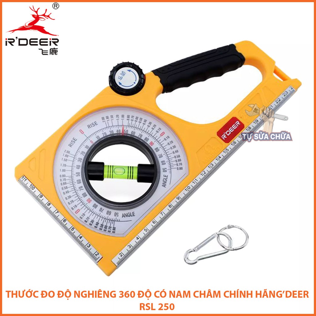 Dụng cụ đo độ nghiêng 360 độ có nivo từ tính mạnh chính hãng R'deer