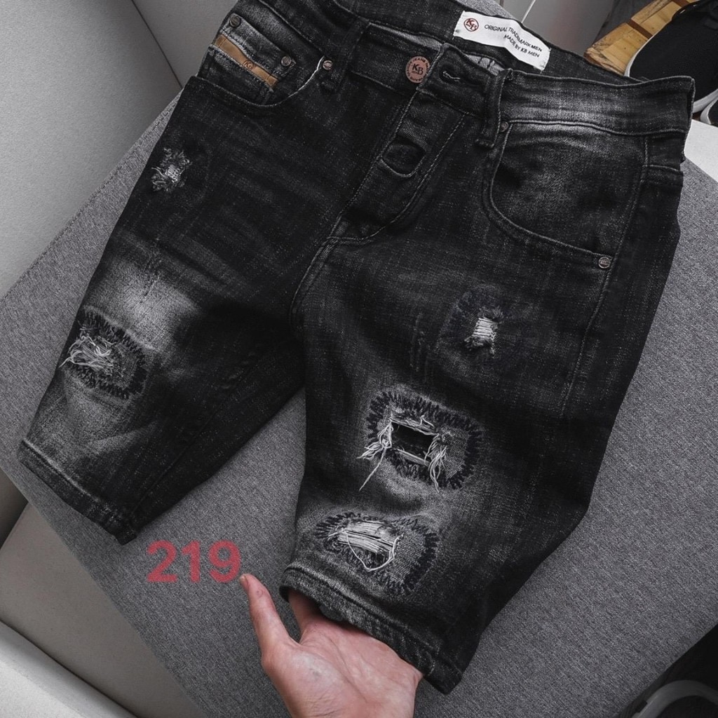 Quần Short Nam VNXK SN224JM Short Jean Nam xám trơn mẫu hót trẻ trung (44-70KG)