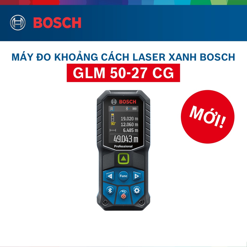 Máy đo khoảng cách Bosch laser xanh GLM 50-27 CG