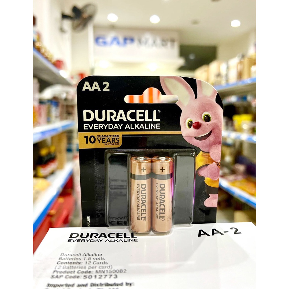 [VỈ 2 VIÊN] Pin tiểu AA Duracell chính hãng 1 5v Alkaline máy đo huyết áp omron, pin khóa cửa vân tay
