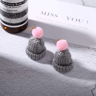 🧶Khuyên tai hình mũ len