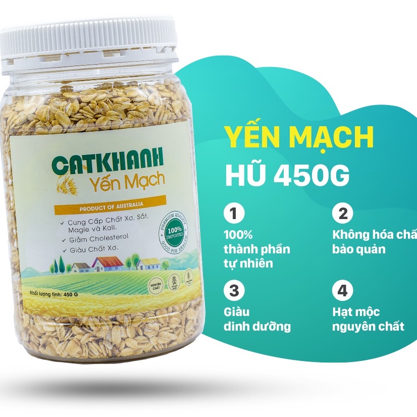 Yến mạch hữu cơ Cát Khánh hũ 450gr