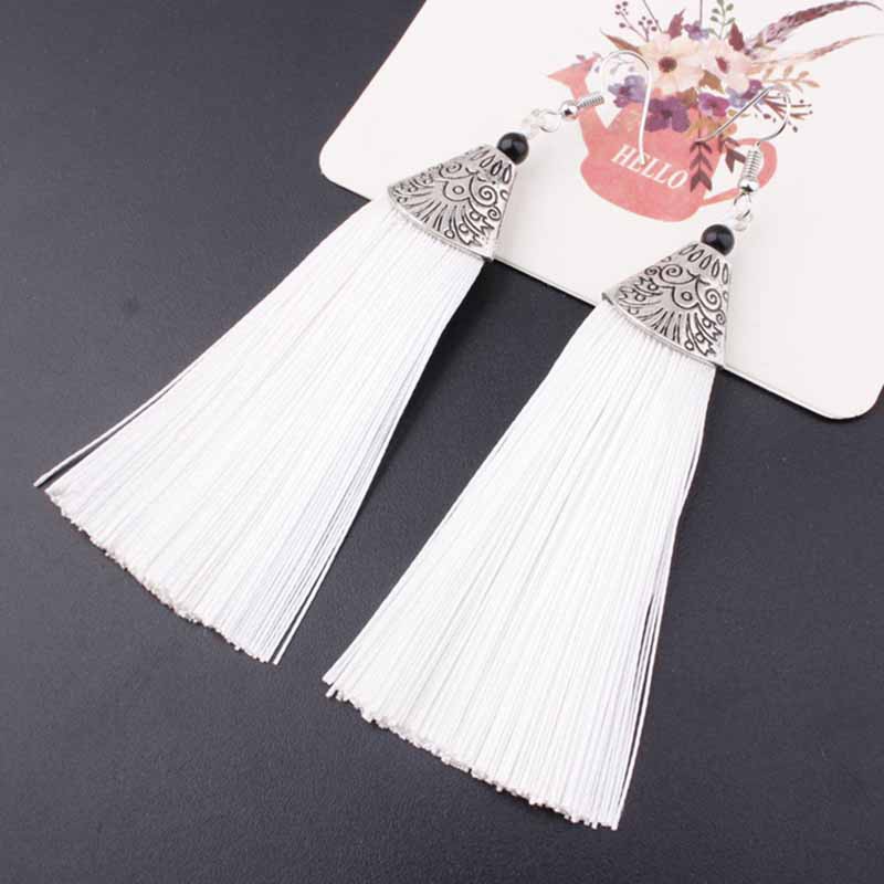 1 Cặp Bông Tai Hợp Kim Dáng Dài Phối Lông Vũ Phong Cách Bohemia Thời Trang Cho Nữ