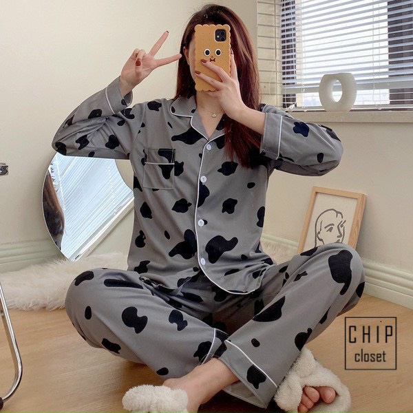 Bộ Ngủ Pijama Tay Dài Quần Dài - Bộ Mặc Nhà Chất Kate Thái Siêu Xinh - KT003 | BigBuy360 - bigbuy360.vn