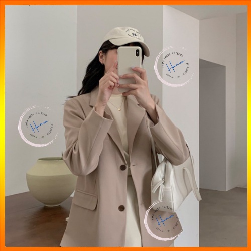 Áo Blazer Nữ - Áo Vest Nữ Dài Tay 2 Lớp Màu Trơn Form Oversize Phong Cách Hàn Quốc Trẻ Trung