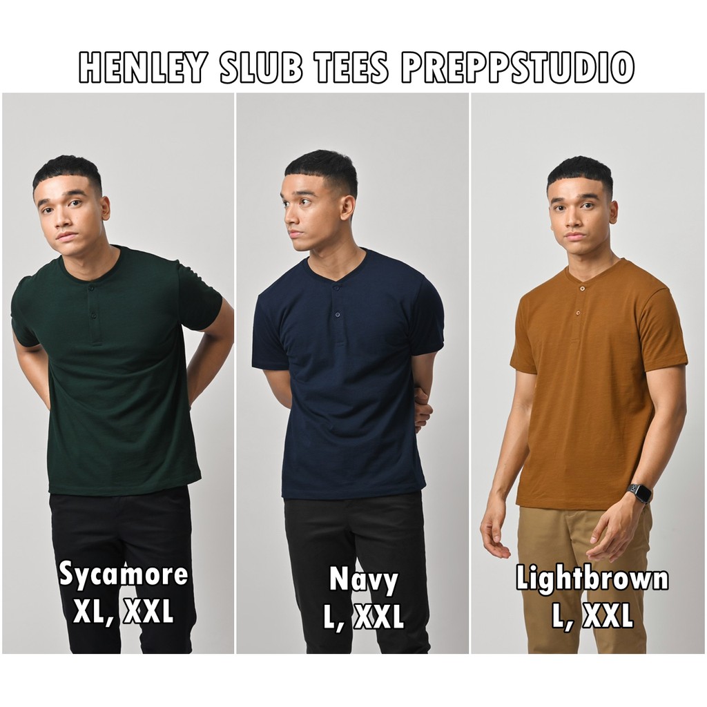 Áo Thun In Chữ Henley Slub Thời Trang Cho Nam