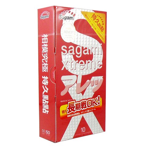 Bao cao su Sagami Xtreme Feel Long, Gân gai giúp hỗ trợ kéo dài thời gian quan hệ (hộp 10 chiếc)