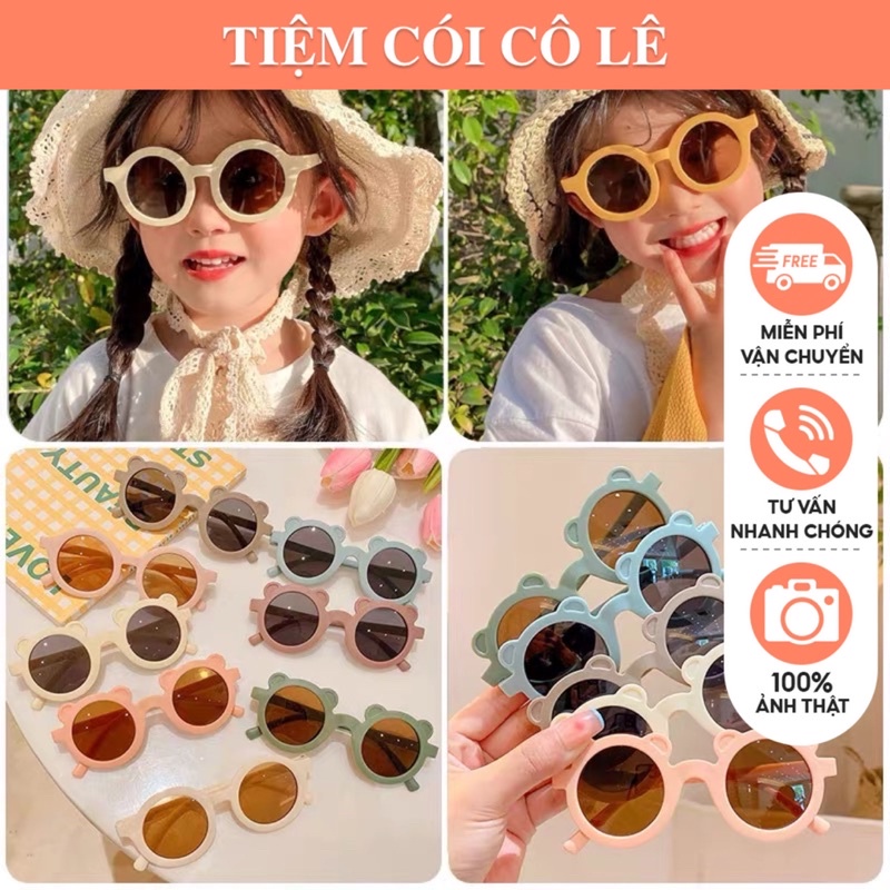 Mắt kính bé trai, bé gái dáng tròn tai gấu dễ thương, phong cách Vintage cho bé từ 1-5 tuổi- Tiệm Cói Cô Lê