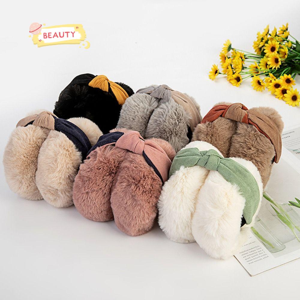 Chụp Tai Giữ Ấm Hai Màu Bằng Vải Bông Mềm Mại