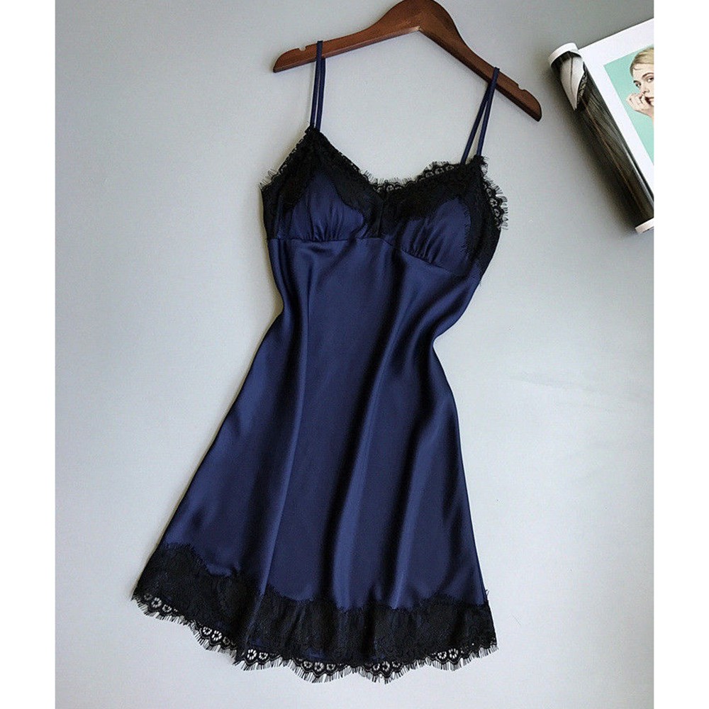 Set Đồ Ngủ Lụa Satin Phối Ren Quyến Rũ