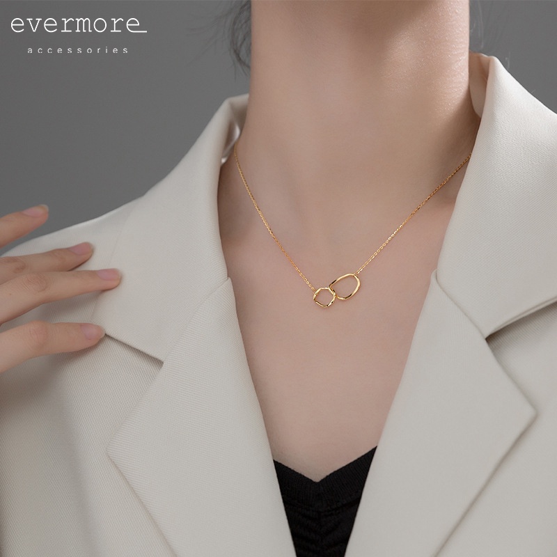 Dây chuyền bạc EVERMORE, vòng cổ vòng tròn endless love bạc ý 925, phong cách minimalist, thanh lịch - D021