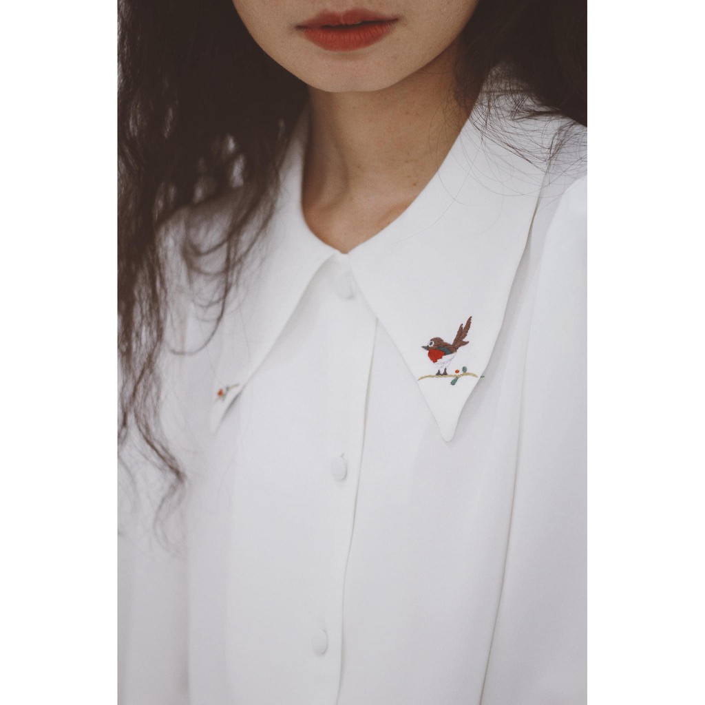 Áo sơ mi thêu tay Cỏ lau