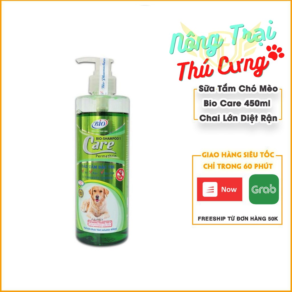 Sữa Tắm Bio Care Diệt Ve Rận, Bọ Chét, Khử Mùi Chó Mèo 450ml