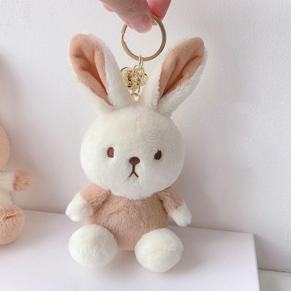 Móc Khóa Hình Chú Chó Nhồi Bông Màu Trà Sữa Dễ Thương
