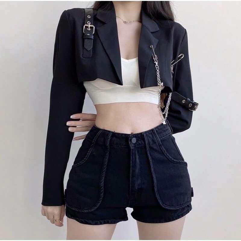 Áo khoác vest lửng phối xích ulzzang