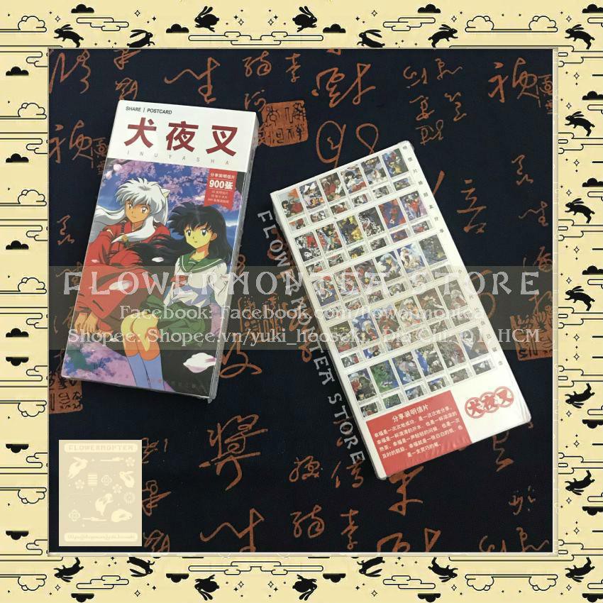 Bưu Thiếp | Postcard FM - Inuyasha | Khuyển Dạ Xoa (Set 5 Bưu Thiếp, 140 Hình Dán - Giao Ngẫu Nhiên)