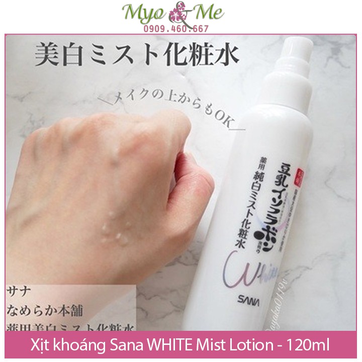 (SP mới) Xịt khoáng Sana WHITE dưỡng trắng da ngừa mụn - 120ml