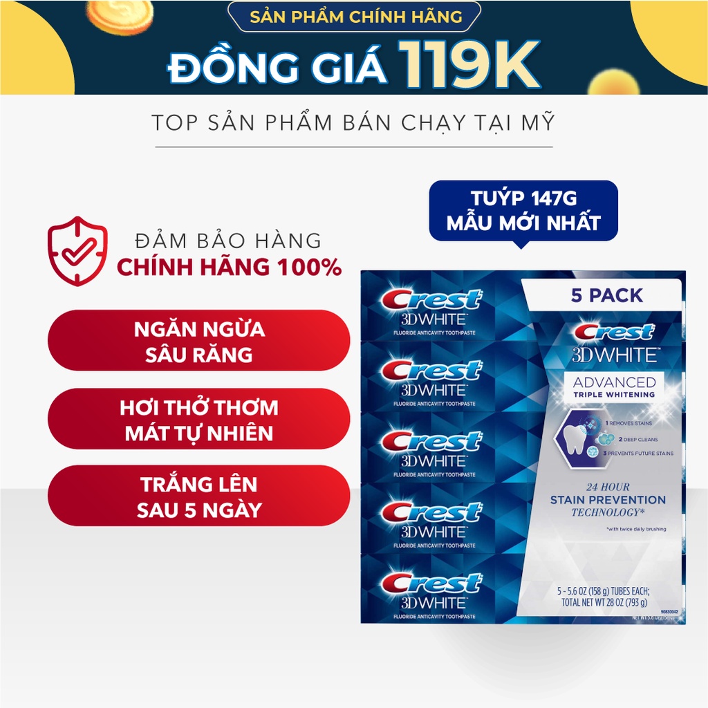 Của Costco Mỹ, trắng răng gấp 3 lần