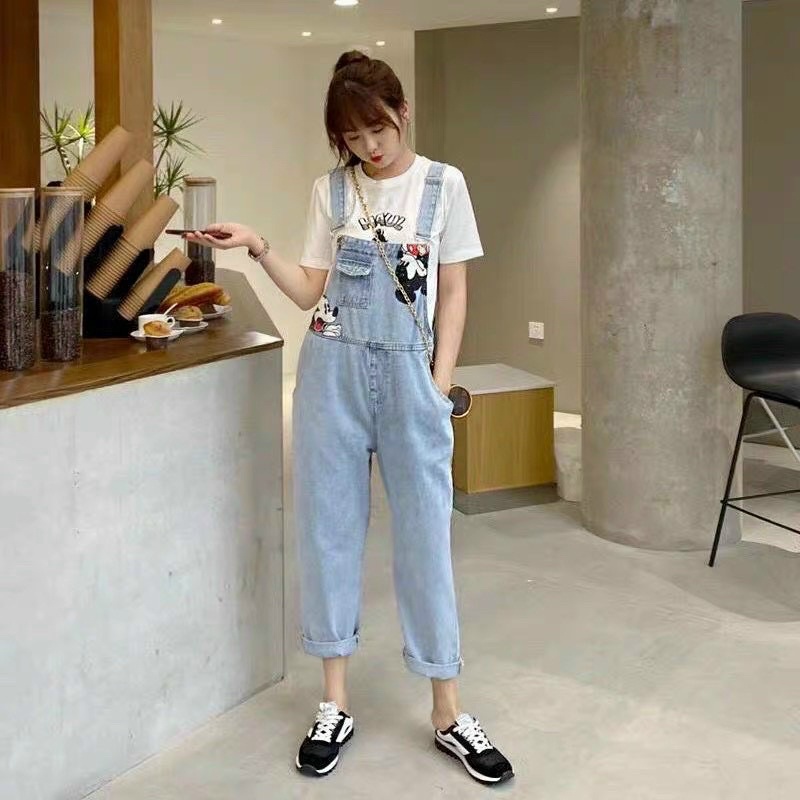 Quần yếm bò mickey jeans năng động
