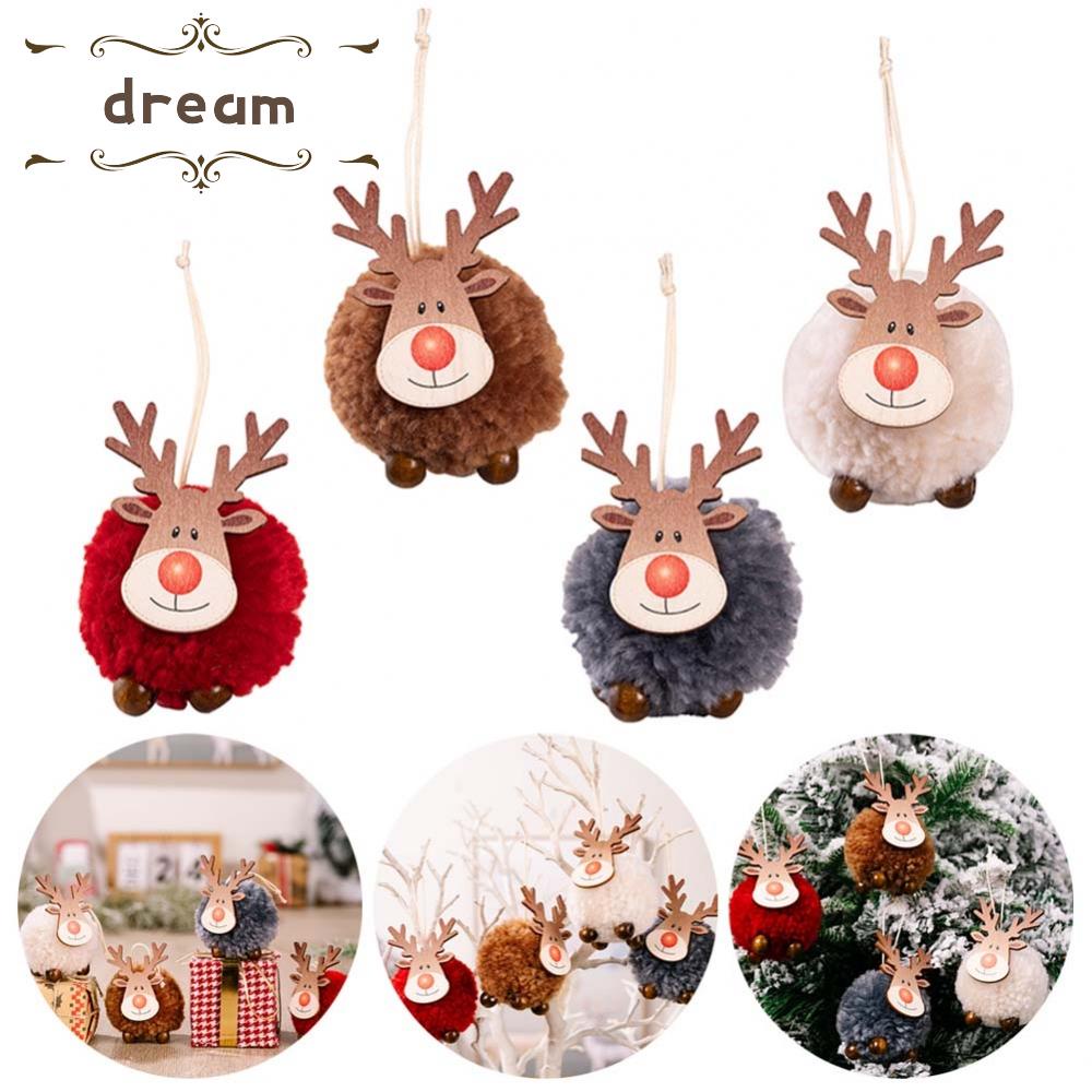 【DREAMLIFE】Christmas Doll White 1x Brown Christmas Is Coming Gray Red Families Pendant