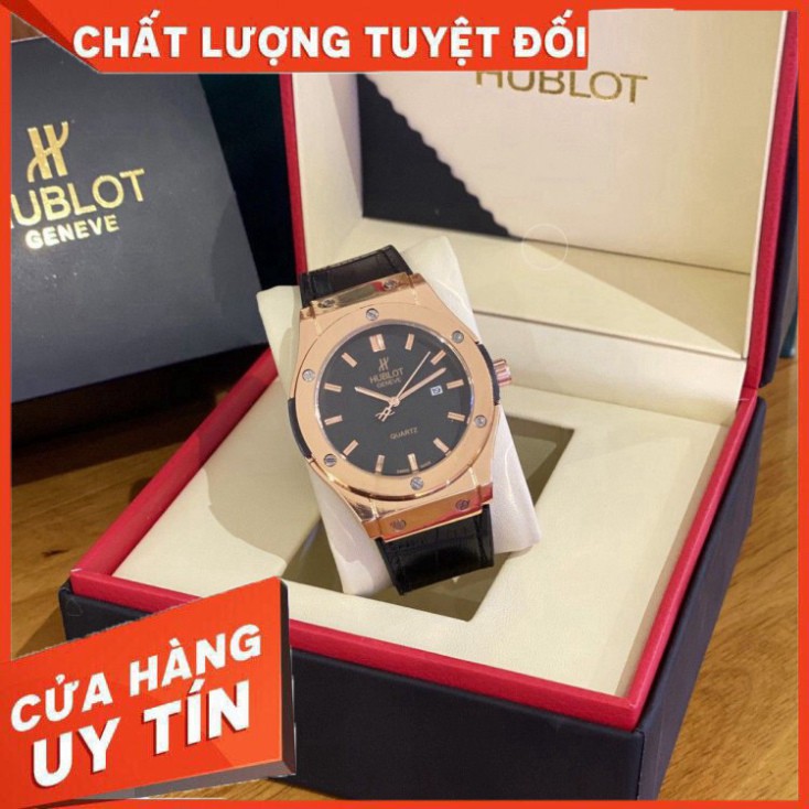 (Hublot.viền trơn)  Đồng hồ nam Hublot - nam size 42mm - hàng đẹp fullbox (201) - Bảo hành 12 tháng