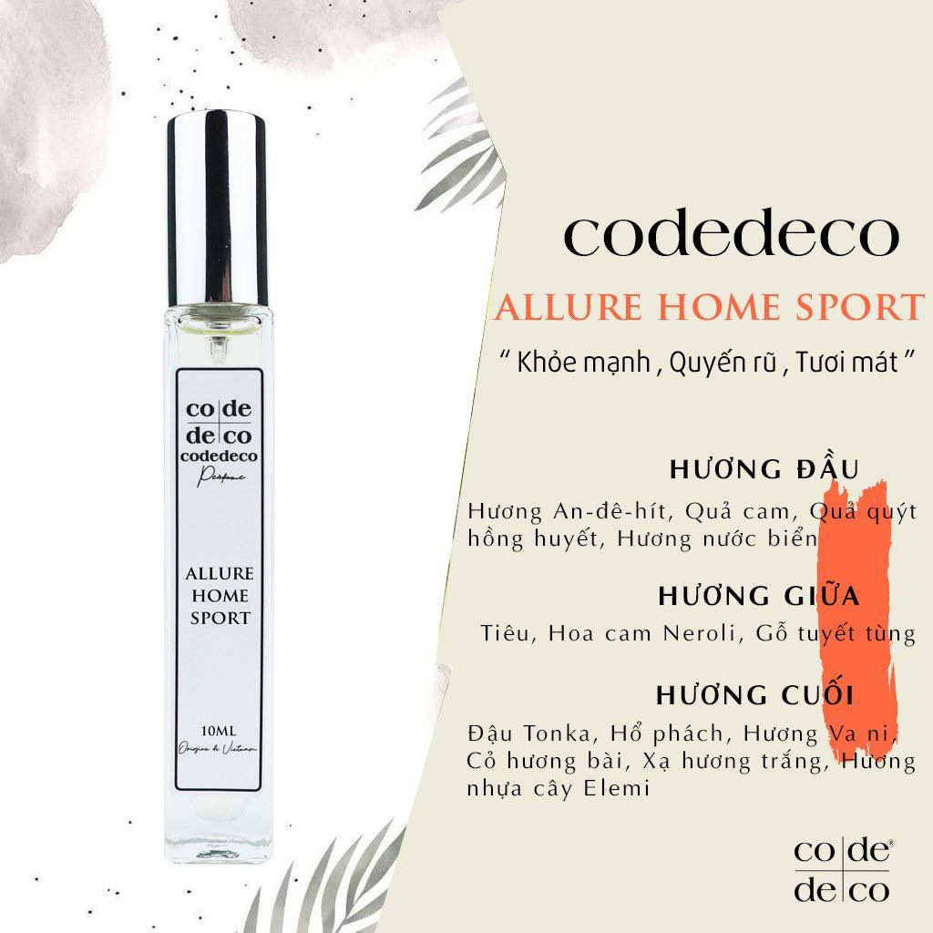 Nước Hoa Nam, Tinh dầu nước hoa Code Deco DẠNG XỊT 10ml