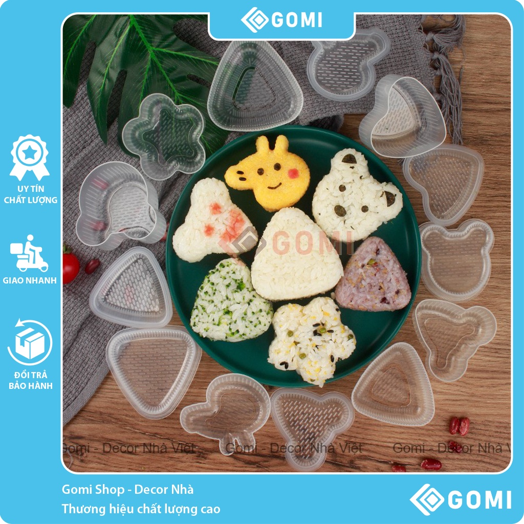 Khuôn Làm Cơm Nắm Bento Cho Bé Nhiều Hình Nhựa PP An Toàn
