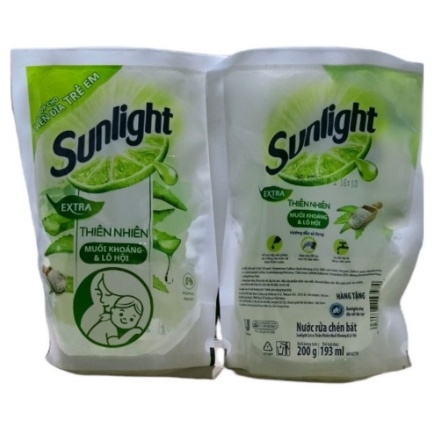 Nước rửa chén Sunlight muối khoáng và lô hội túi 200g (Hàng khuyến mãi)