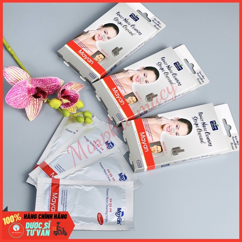 Miếng Dán Lột Mụn Mũi (Mụn Cám) MAYAN Hàn Quốc Hộp 4 Miếng - Minpharmacy