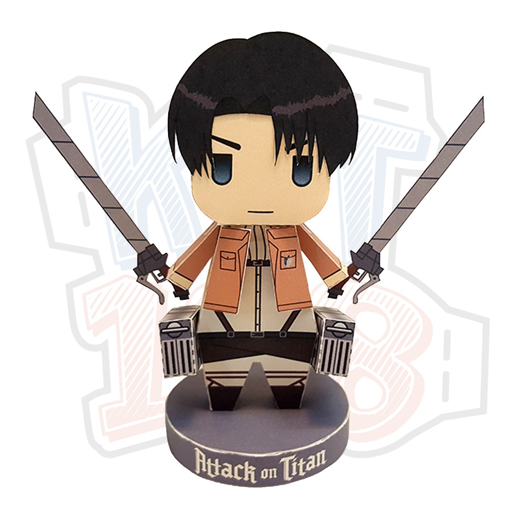 Mô hình giấy Anime Chibi Levi Ackerman - Attack on Titan