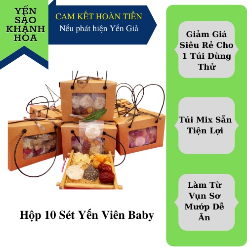 Yến Sào Khánh Hòa - ComBo 10 Túi Yến Baby Mix Sẵn + Đồ Chưng Kèm | BigBuy360 - bigbuy360.vn