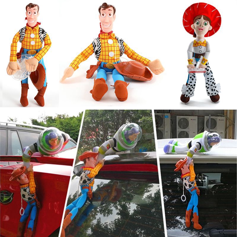 【Ready Stock！！！】Funny 3D Toy Story Sherif Woody And Buzz Car Doll Outside 2019 Car Hanging toy