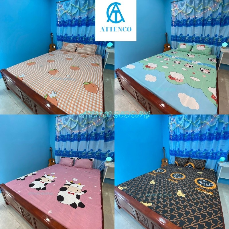 GA TRẢI GIƯỜNG 🛏1M6/1M8🛏 DRAP BO CHUN HỌA TIẾT ĐA DẠNG ATTENCO BEDDINH BẢO HÀNH 6TH